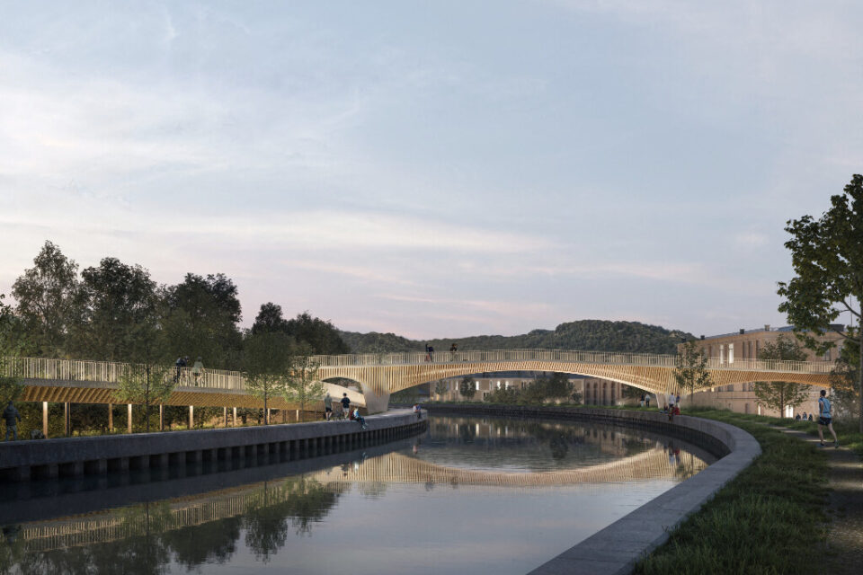 Cette passerelle sera aussi connectée à la piste cyclable du viaduc Louis-Marin (VEBE), située juste à côté.