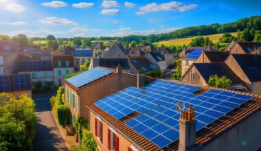 Illustration de Montigny-en-Arrouaise exploitant l'énergie solaire pour une électricité presque gratuite, générée par intelligence artificielle.