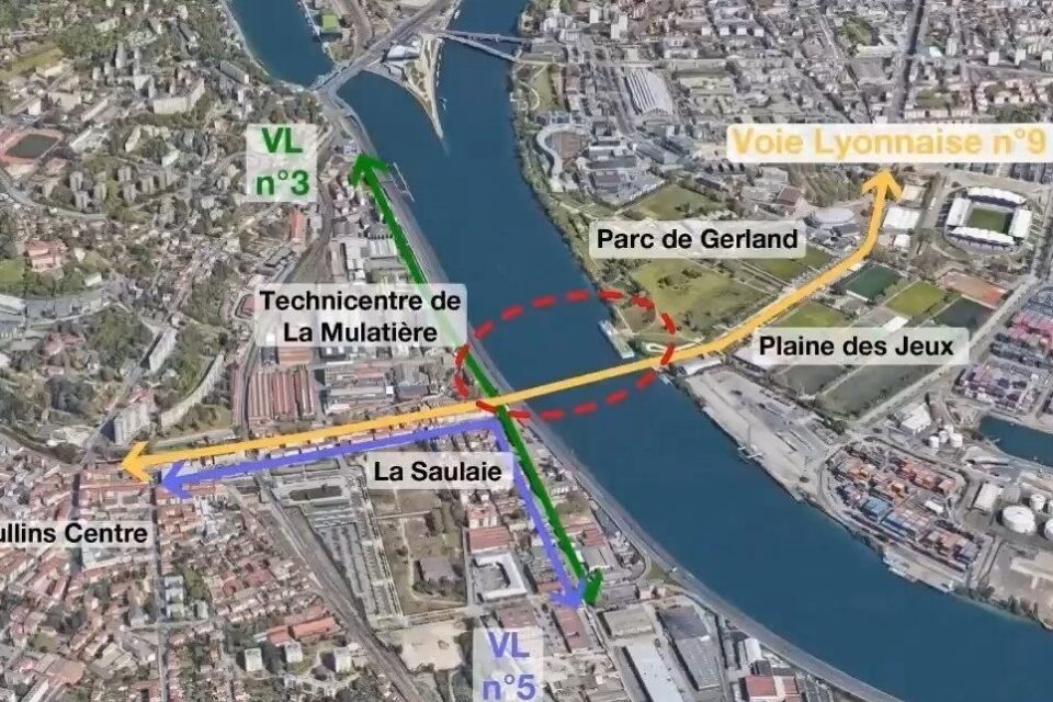 La passerelle de 250 mètres de long connectera Oullins et le quartier de Gerland à Lyon.