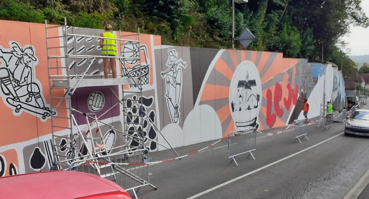 Lescar : la nouvelle fresque se dévoile déjà rue Bié Grande