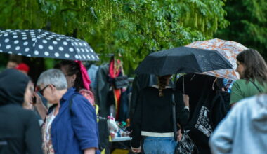 Nancy. Le coup du parapluie pour la brocante 1900 du parc Sainte-Marie