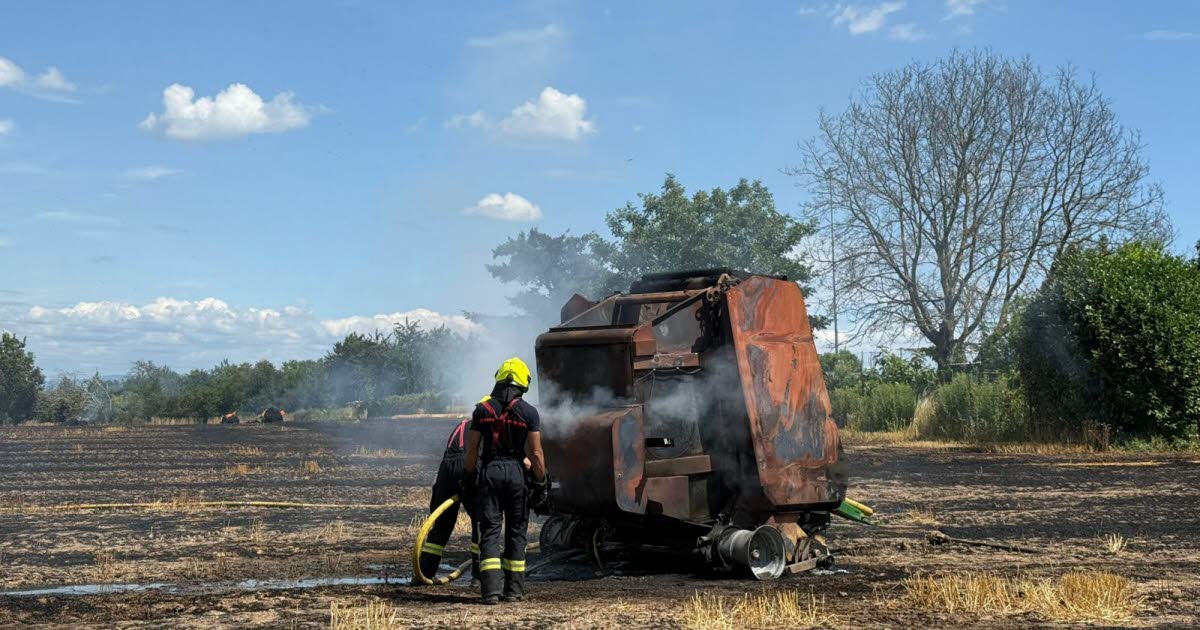 Bischheim. Un engin agricole prend feu, cinq hectares partent en fumée