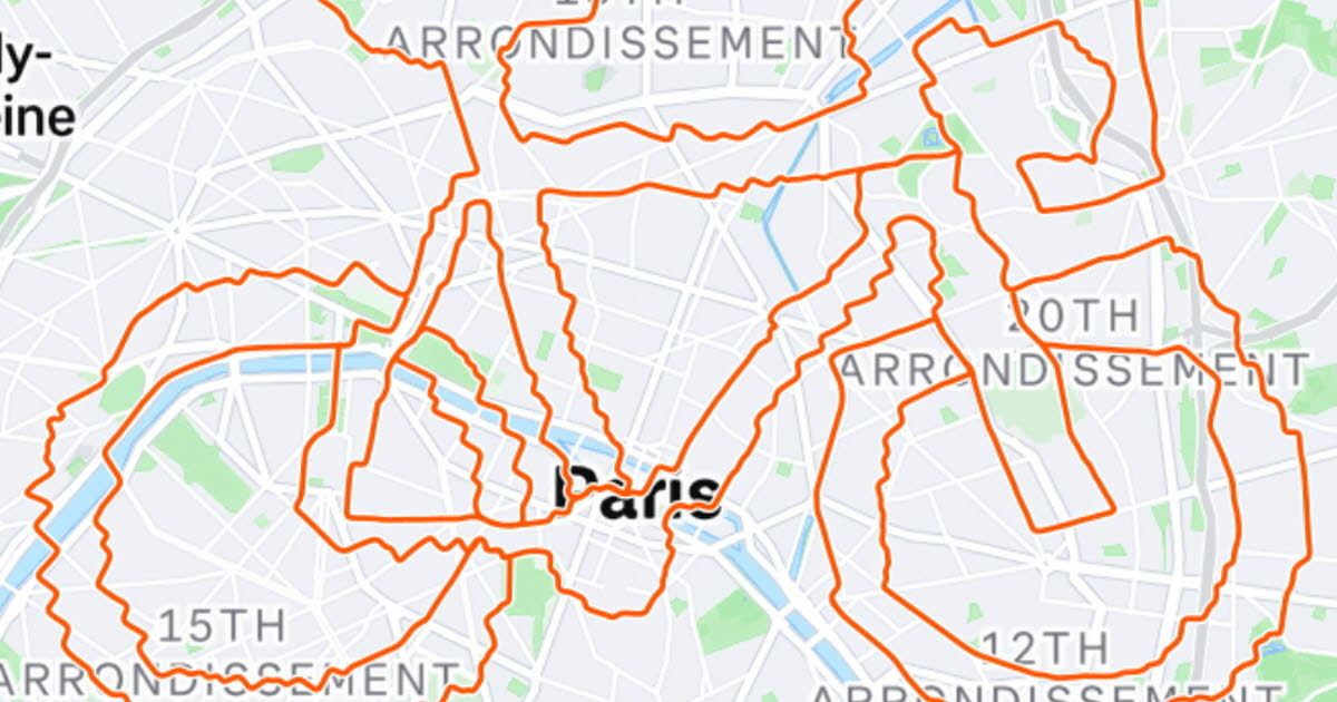 Lyon. Pour le passage du Tour de France, un Lyonnais dessine à vélo… un vélo dans Paris