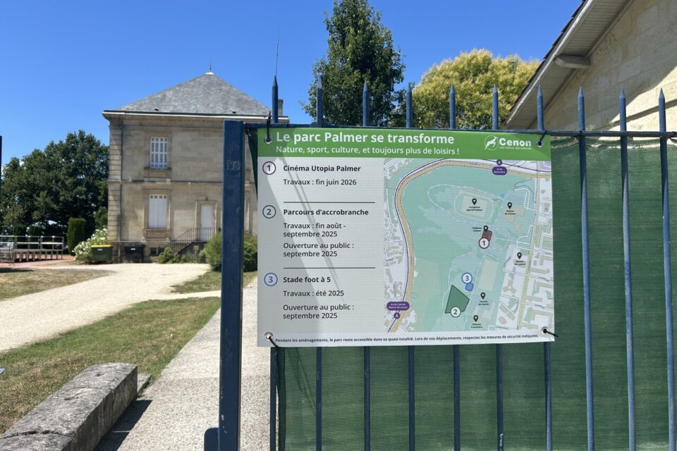 La réorganisation du parc Palmer de Cenon après les divers travaux réalisés. 