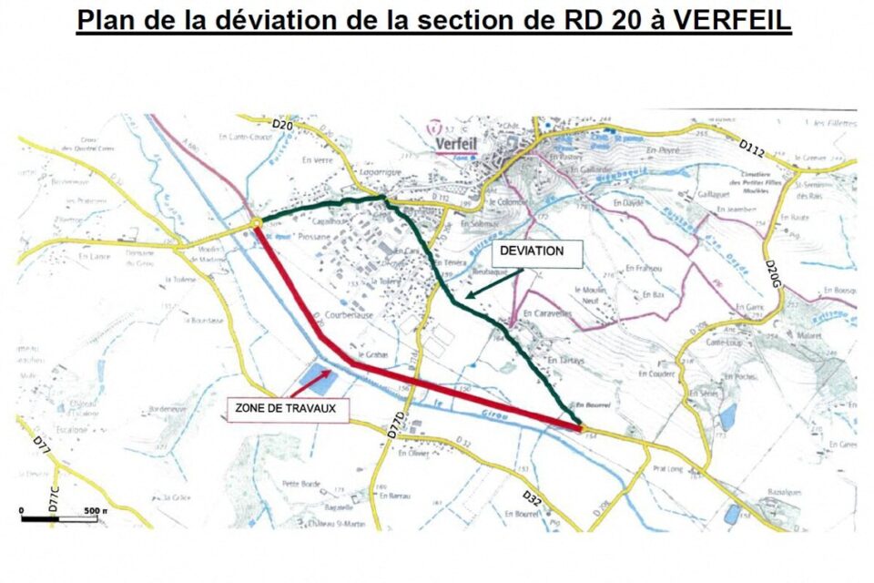 Le plan de la déviation mise en place.