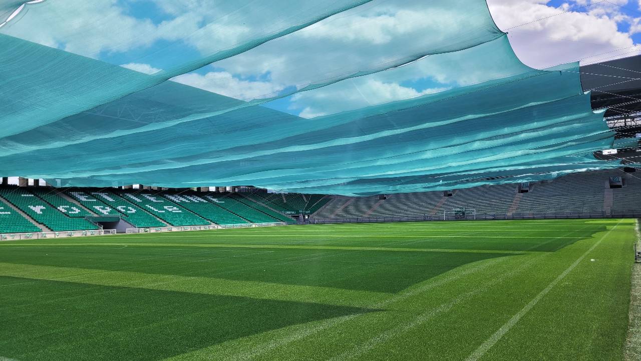 La pelouse de Geoffroy Guichard met les voiles