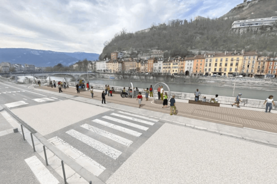 Voici à quoi va ressembler d'ici l'automne la terrasse basse du téléphérique de la Bastille à Grenoble.