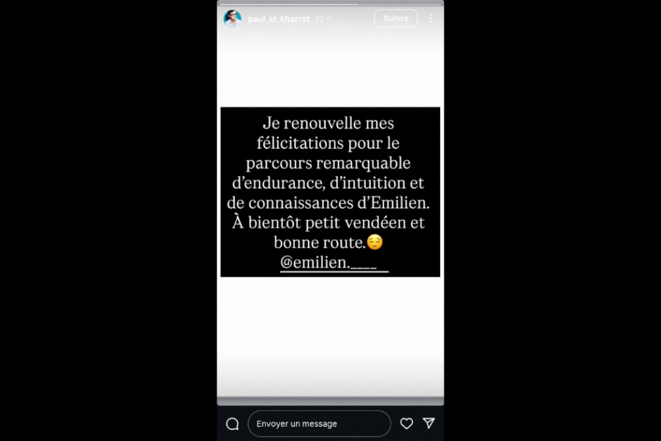 Le message de Paul El Kharrat est visible sur sa story Instagram.
