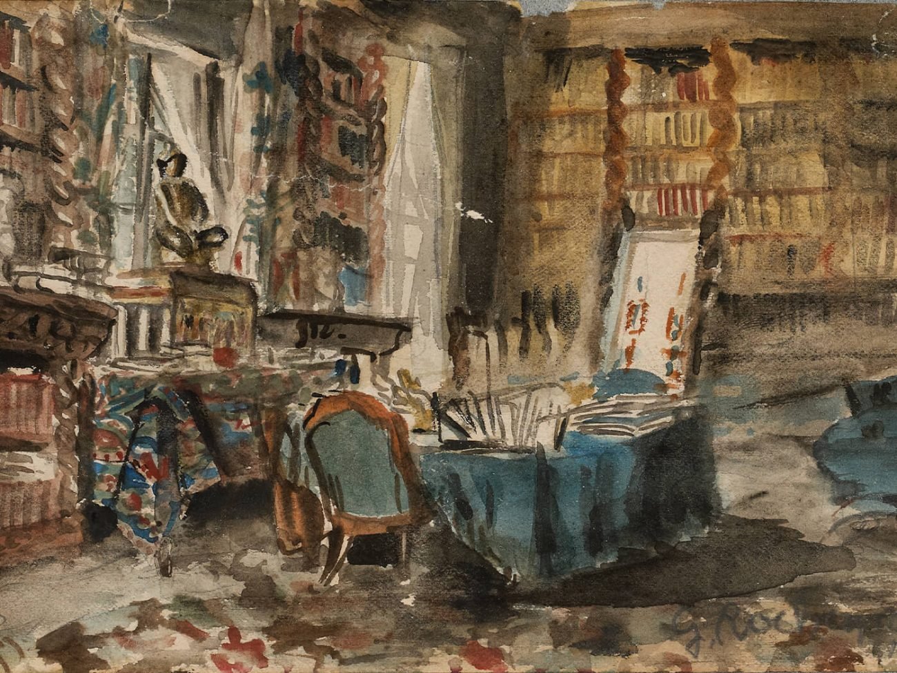 Georges-Antoine Rochegrosse, Cabinet de travail de Flaubert à Croisset