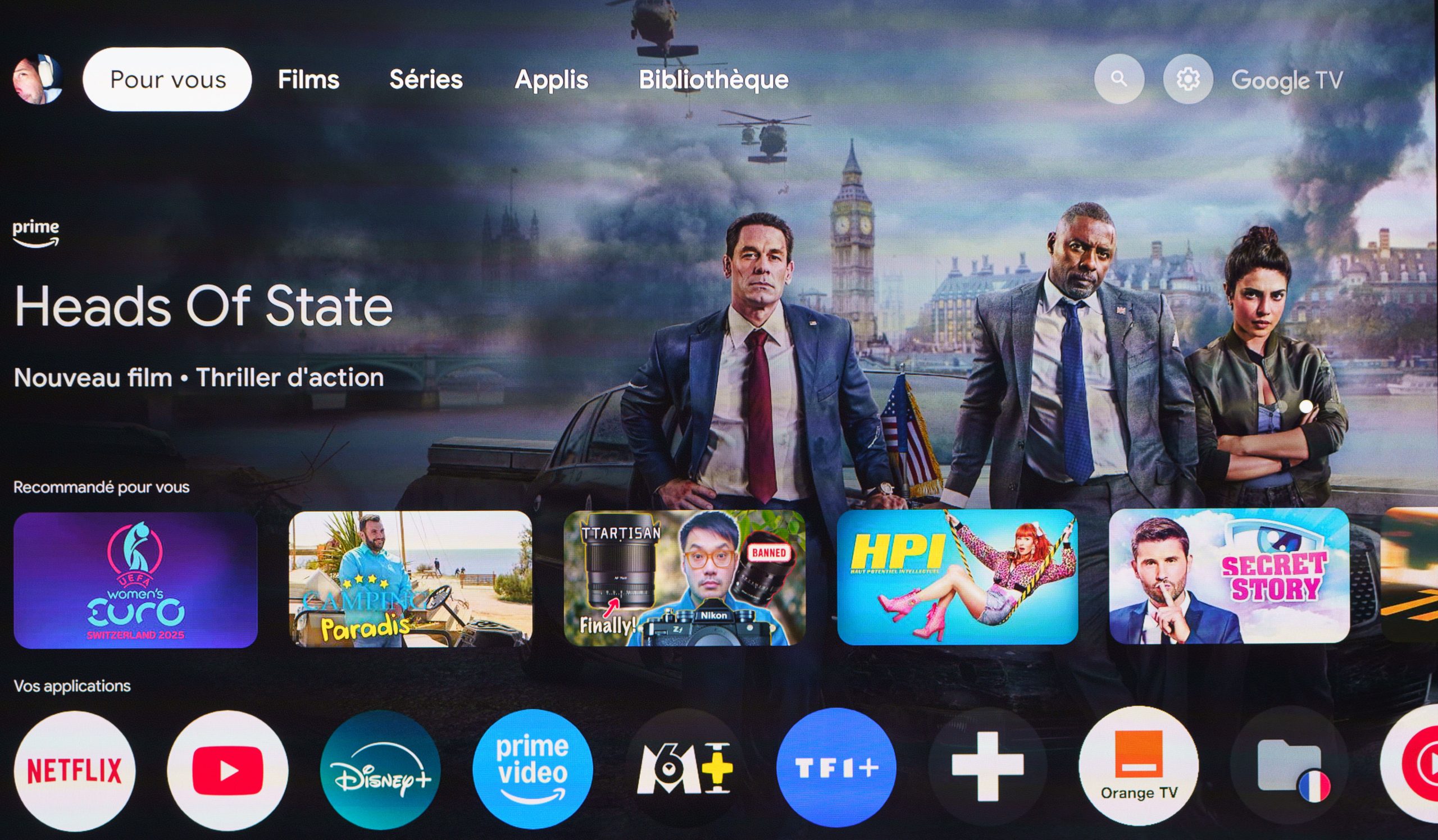 Nebula X1, interface Google TV