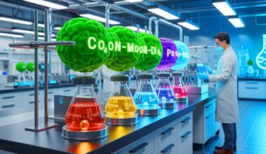 Illustration de la conversion du monoxyde de carbone en carburants écologiques, générée par intelligence artificielle.