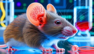 Illustration de la régénération tissulaire chez une souris grâce à un gène ancien réactivé. Image réalisée par IA.