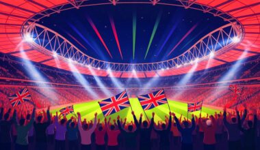 Illustration de la Coupe du Monde Féminine 2035 au Royaume-Uni. Image réalisée par IA.