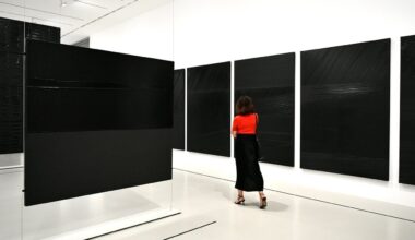 Vue de l’exposition “Soulages, la rencontre” au musée Fabre