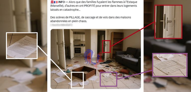 Cette image supposée illustrer un pillage a été réalisée à l'aide de l'IA - Les Vérificateurs
