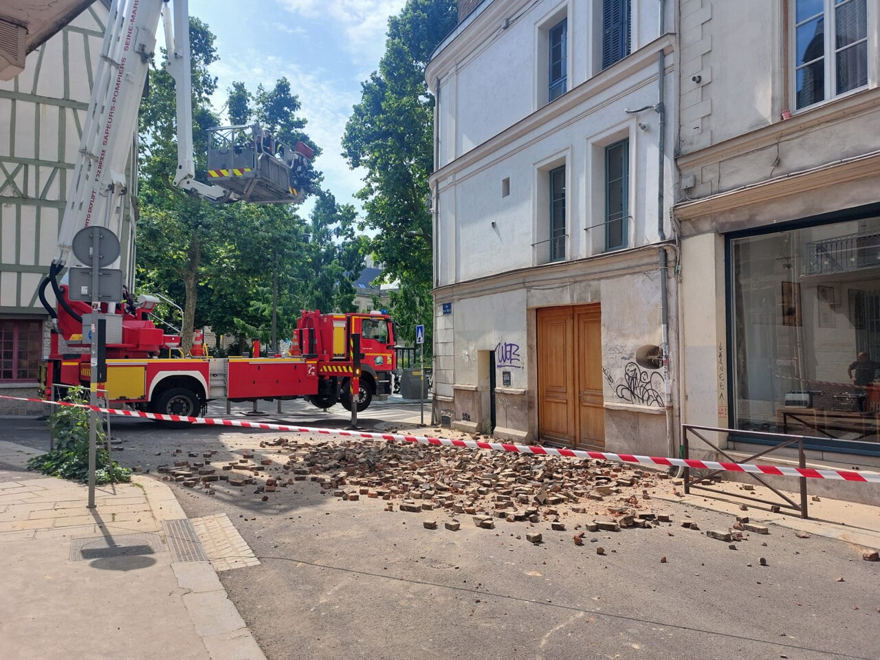 un périmètre de sécurité mis en place