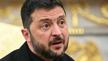 Le président ukrainien Volodymyr Zelensky à la Maison Blanche, à Washington, le 18 août 2025. (MANDEL NGAN / AFP)