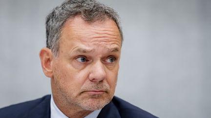 Caspar Veldkamp, lorsqu'il était chef de la diplomatie des Pays-Bas, le 7 août 2025. (SEM VAN DER WAL / ANP / AFP)