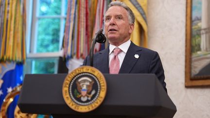 L'émissaire de Donald Trump, Steve Witkoff, à la Maison Blanche, à Washington, le 28 mai 2025. (ANDREW HARNIK / GETTY IMAGES NORTH AMERICA / AFP)