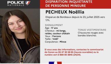 La police recherche Noëllia, 17 ans, portée disparue depuis une semaine
