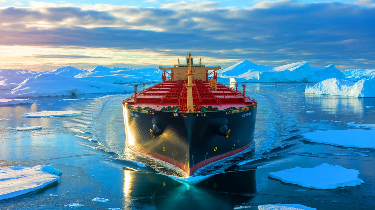 Illustration de navires fantômes transportant du gaz russe en contournant les sanctions internationales.