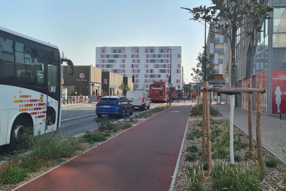 La nouvelle piste cyclable du Réseau express vélo a vu le jour en 2024 à Borderouge. 