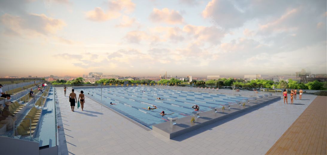 Le bassin olympique culminera à 21 mètres de hauteur.