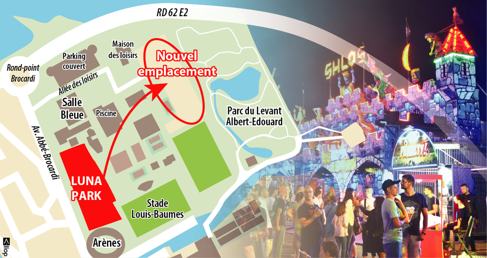 Le nouvel emplacement du Luna Park de Palavas.