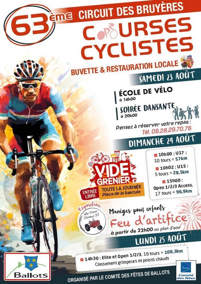 Ballots 23, 24 et 25 août 2025 infos de courses cyclistes