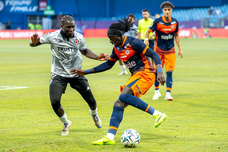 Tanguy Coulibaly (ici face au Red Star) a inscrit le premier des buts montpelliérains au Mans (1-2).
