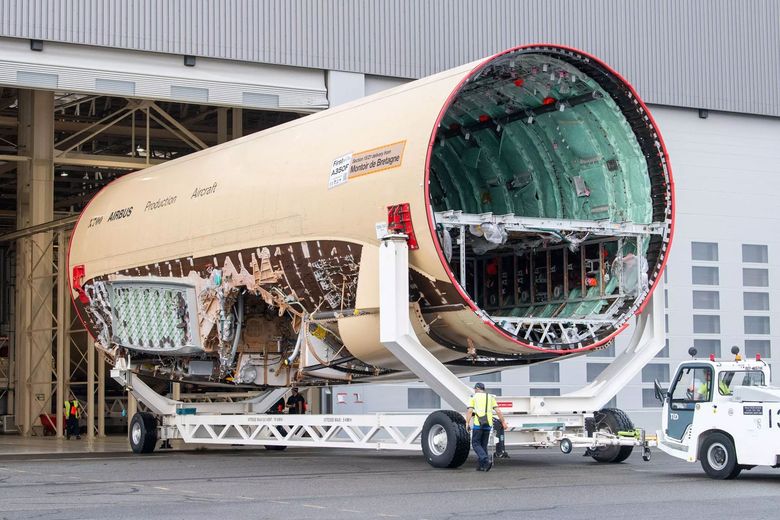 La section centrale de l’A350F est arrivée le 19 août 2025 à Toulouse.