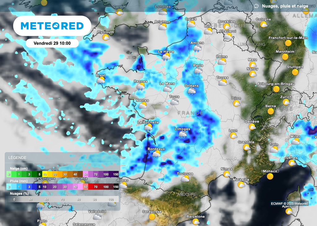 Des pluies attendues dès demain matin sur la région parisienne avec l'arrivée d'une nouvelle perturbation.