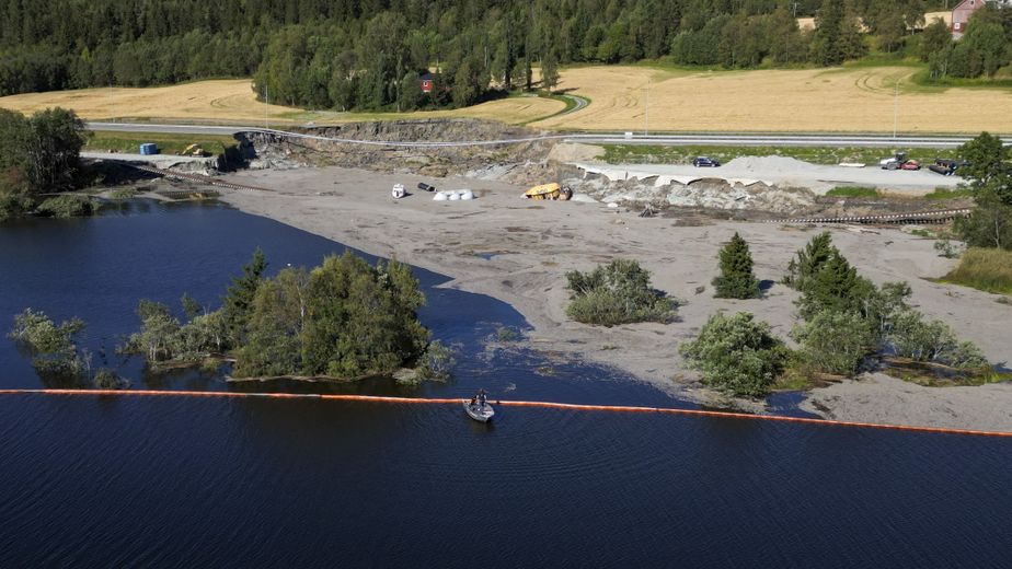 Point de vue aérien du glissement de terrain Norvège.