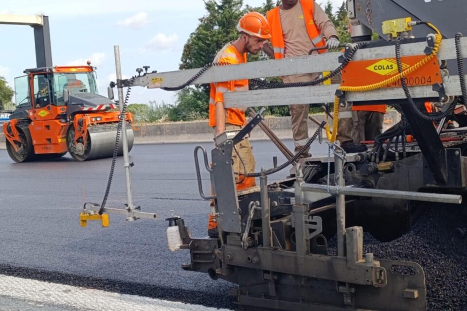 chantier A1 été 2025 enrobé