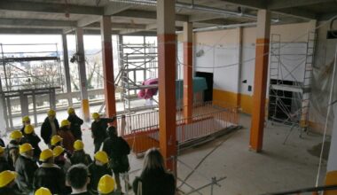 Visite de chantier de mise aux normes accessibilité de la MJC Lyon Duchère.