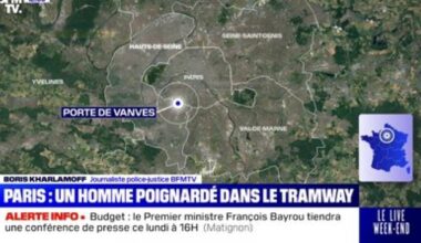 Paris: un homme a été agressé de plusieurs coups de couteau cette nuit dans le tramway à la Porte de Vanves : Actualités