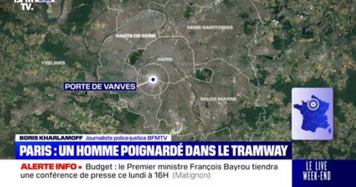 Paris: un homme a été agressé de plusieurs coups de couteau cette nuit dans le tramway à la Porte de Vanves : Actualités