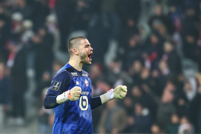 Le gardien du LOSC, Lucas Chevalier, lors d’un match face à l’OGC Nice, le 17 janvier 2025 à Villeneuve-d’Ascq (Nord).