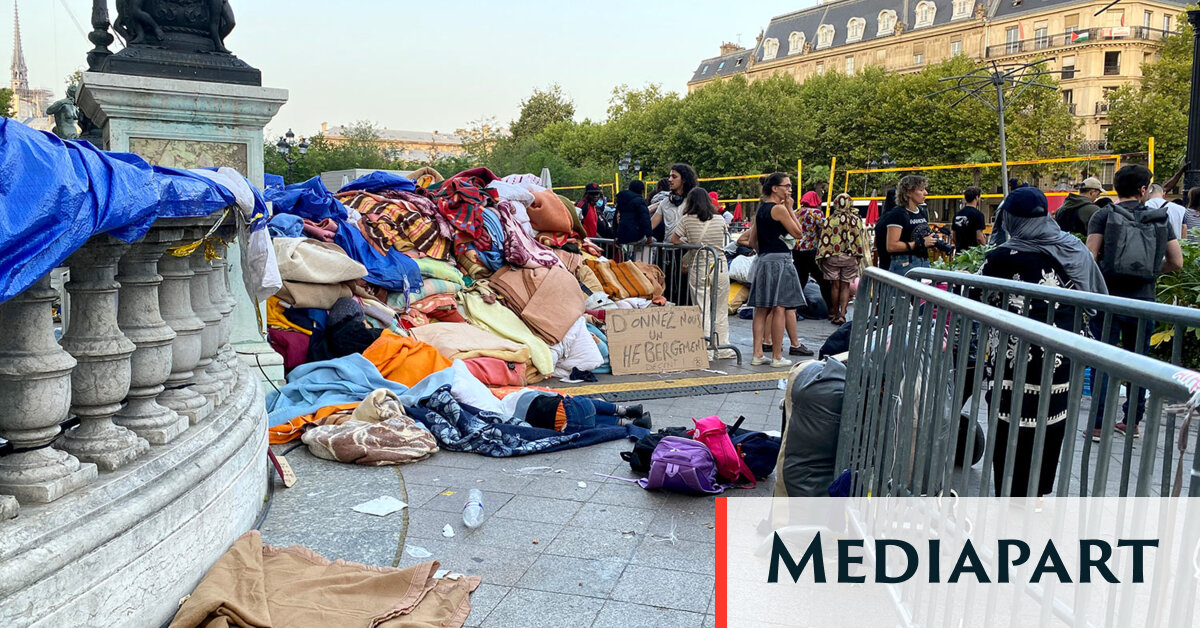 Au pied de la mairie de Paris, un campement éphémère cible de nombreuses attaques racistes - Mediapart