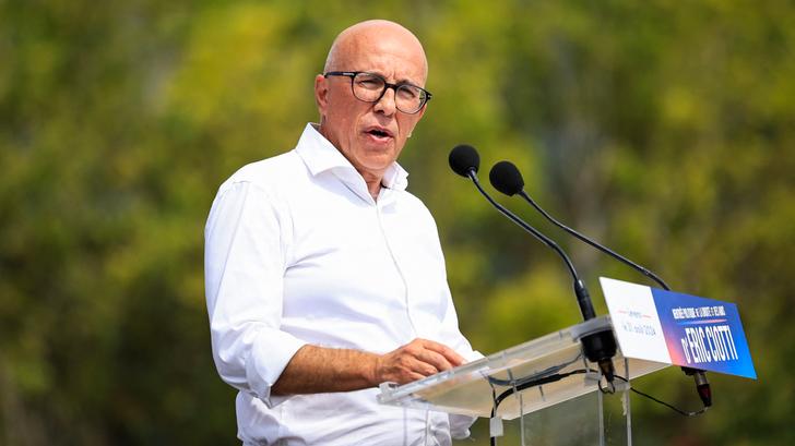 Eric Ciotti, lors d’un meeting à Levens le 31 août 2024. 