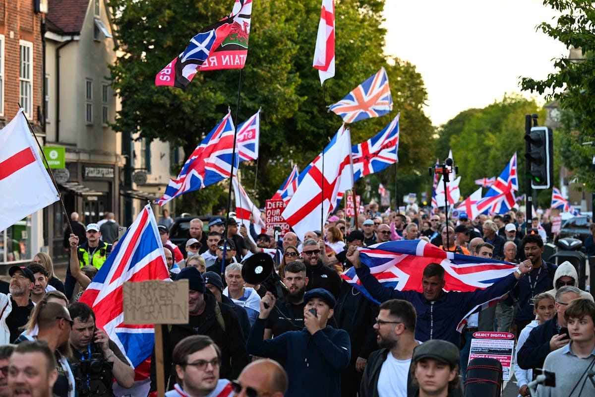 Un rassemblement anti-immigration dans le nord-est de Londres dimanche 31 août.