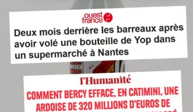 Une bouteille de Yop : voilà ce qui justifie de la prison ferme aux yeux de la justice de classe.