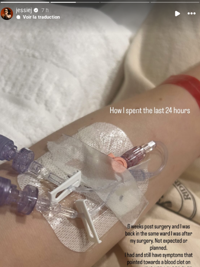 Jessie J a partagé des images de son hospitalisation en story Instagram.