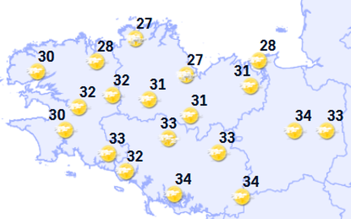 Météo en Bretagne : fortes chaleurs et ciel bleu ce lundi - Le Télégramme