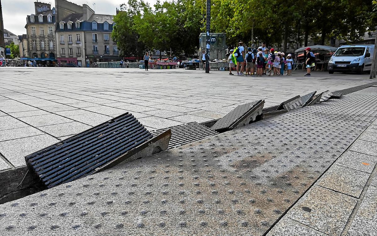 « C’est quand même bizarre » : à Rennes, la place Sainte-Anne continue de se fissurer