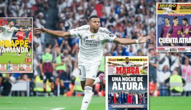 «Nouvelle ère, même héros», «Mbappé commande déjà», «une nuit à la hauteur», la presse espagnole salue les débuts de l’attaquant français du Real Madrid