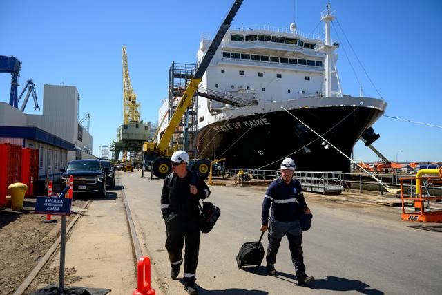 Le chantier naval de Philadelphie, le 28 avril 2025.