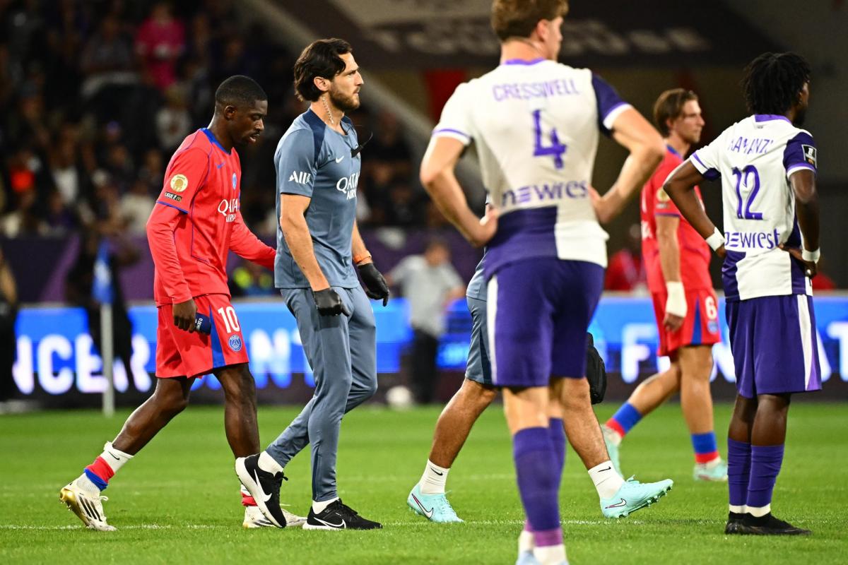 À quelques jours d'Ukraine-France, Ousmane Dembélé sort sur blessure contre Toulouse - L'Équipe