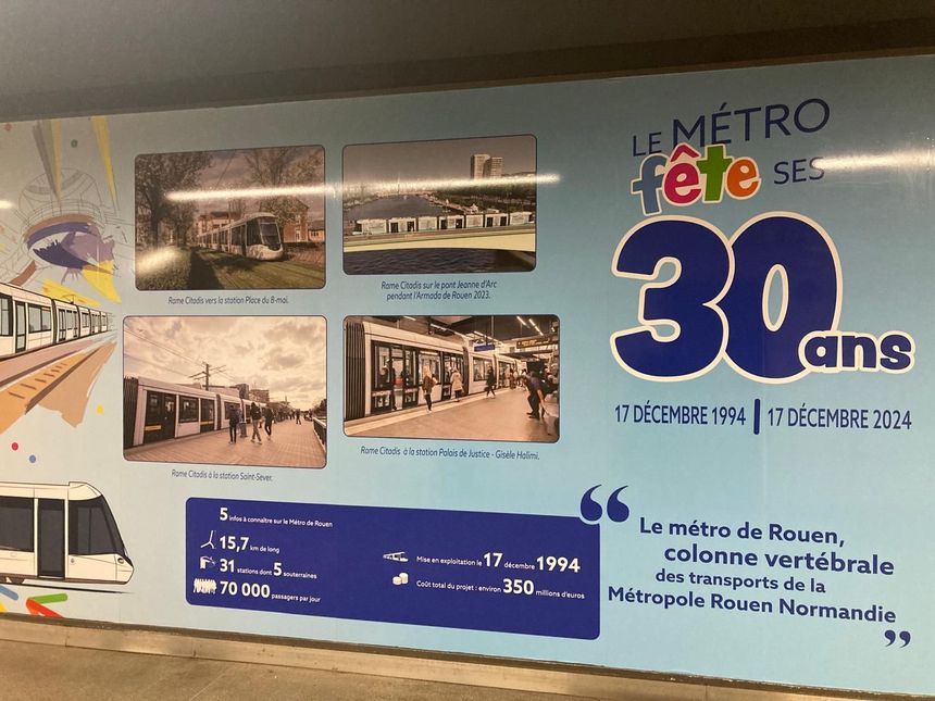 Le métro de Rouen fête ses 30 ans.