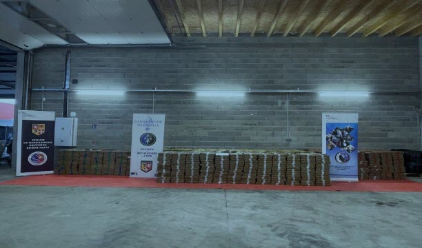 9,1 tonnes de cannabis soit 72 millions d'euros. Photo fournie par la gendarmerie